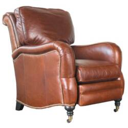 arhaus traditional leather armchair recliner